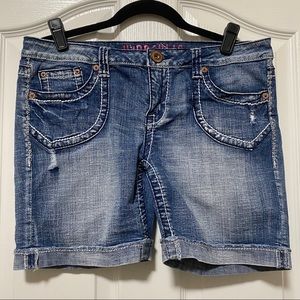 Hydraulic Cuffed Denim Shorts